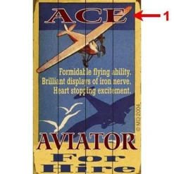 Ace Aviator For Hire Personalized Wood Sign 18x30