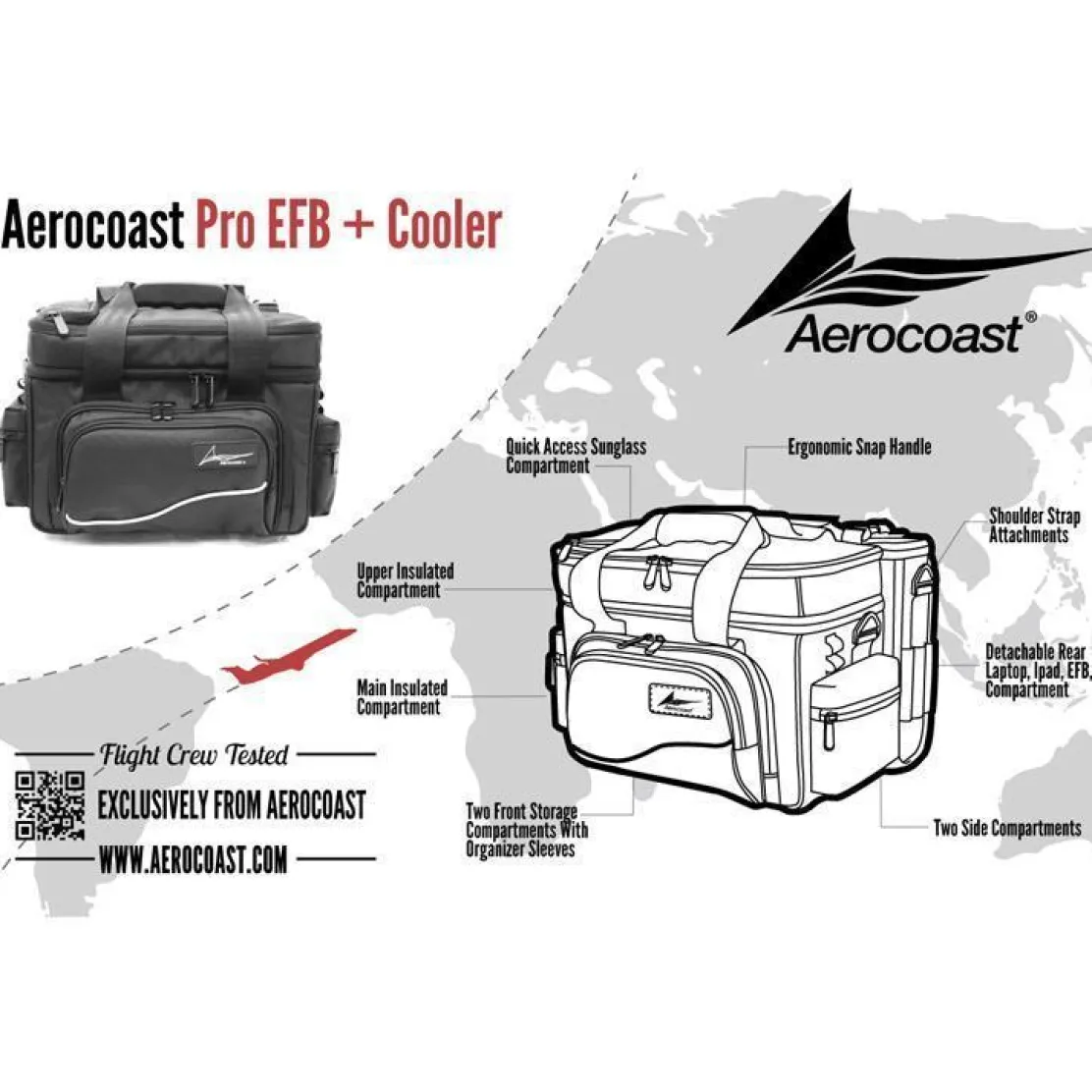Aerocoast Pro EFB + Cooler: Aviation Crew Bag with Cooler & EFB Storage