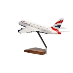 Airbus A380 British Airways Large Mahogany Model
