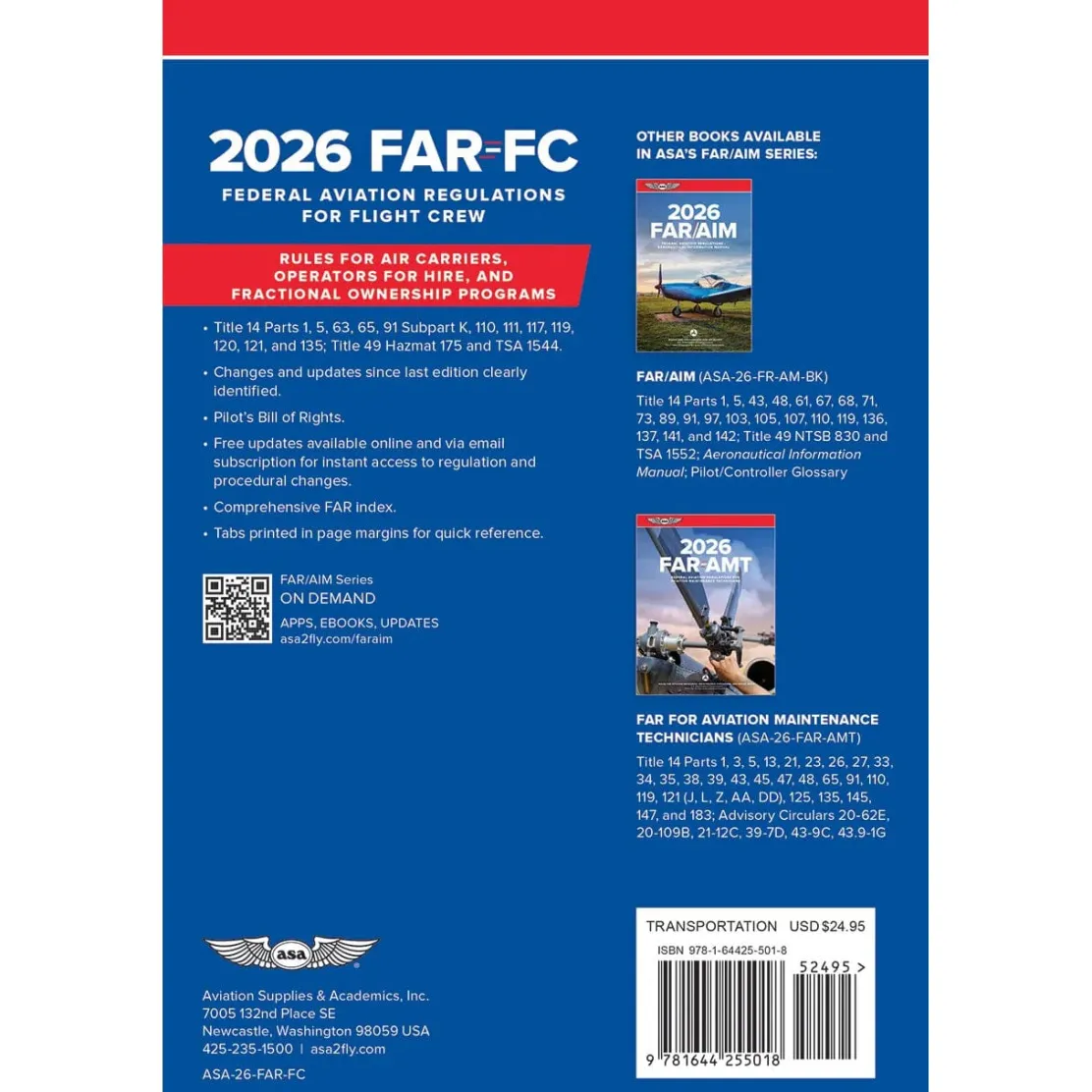 ASA 2026 FAR-FC Flight Crew Book - Aviation Regulations & Pilot Rights