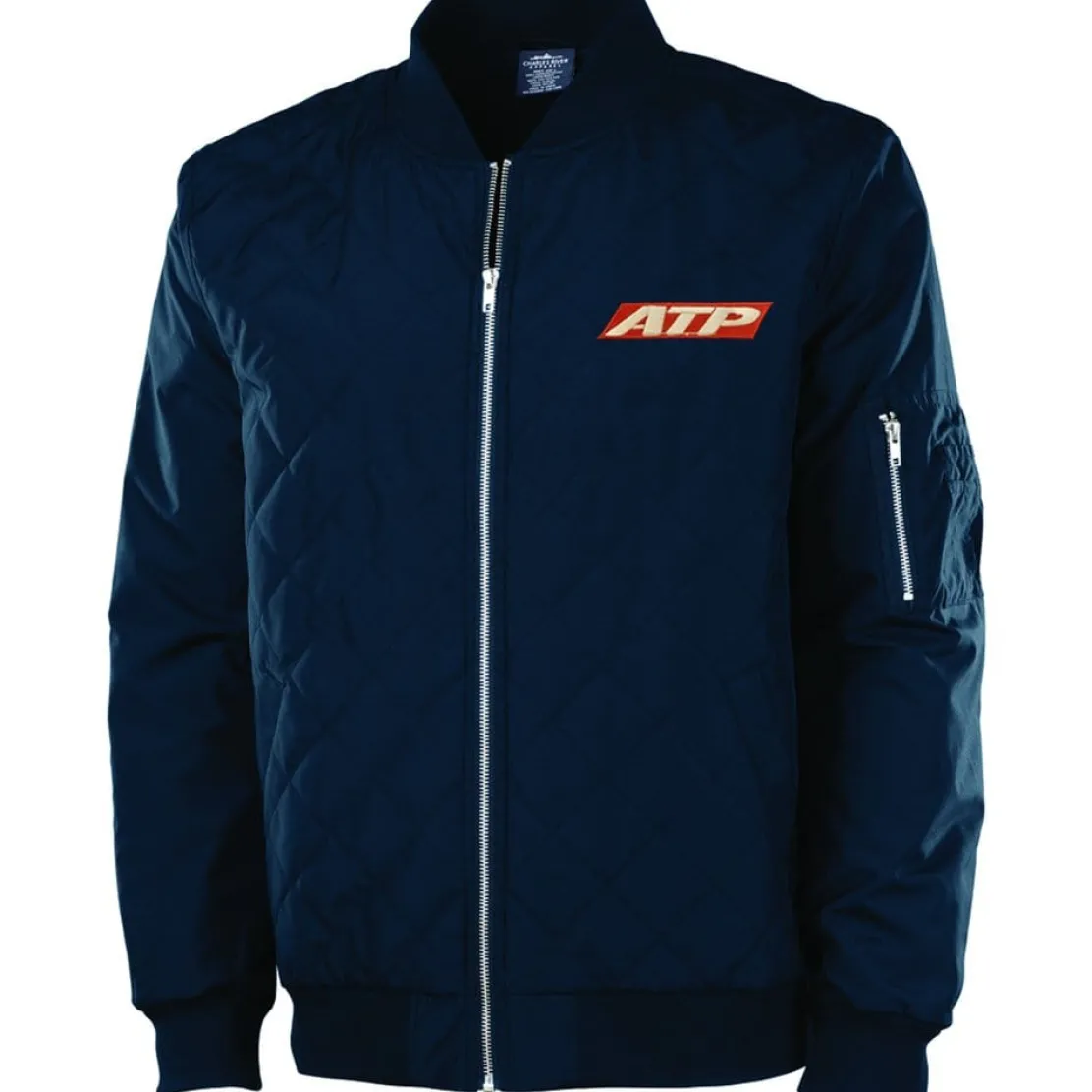 ATP Flight School Men's Quilted Pilot Jacket: Weather-Resistant, Navy