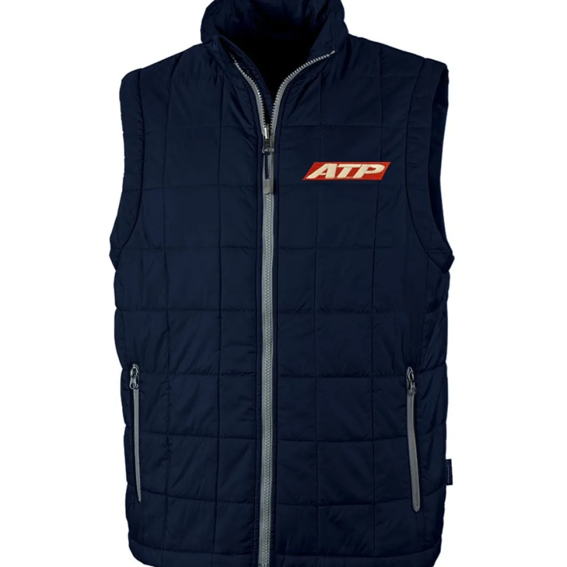 ATP Flight School Men’s Quilted Pilot Vest: Eco-Friendly, Insulated, Navy