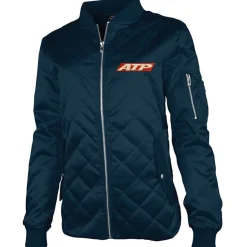 ATP Flight School Women's Quilted Pilot Jacket: Weather-Resistant, Navy