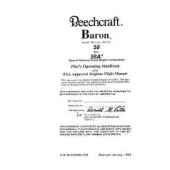 Beech 58, 58A Baron Pilot's Operating Handbook (part# 58-590000-31B)