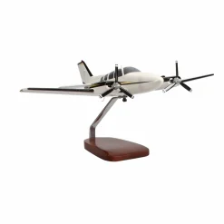 Beechcraft Baron G58 (Yellow/Black) Large Mahogany Model