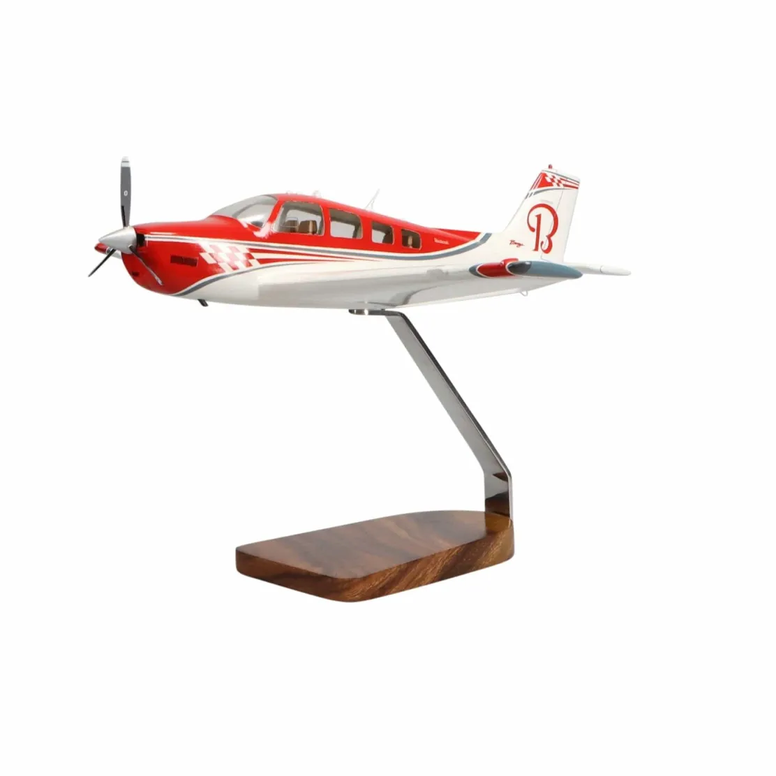 Beechcraft Bonanza G36 Clear Canopy Large Mahogany Model