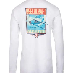 Beechcraft Staggerwing Long Sleeve T-Shirt by Aeroplane Apparel Co.