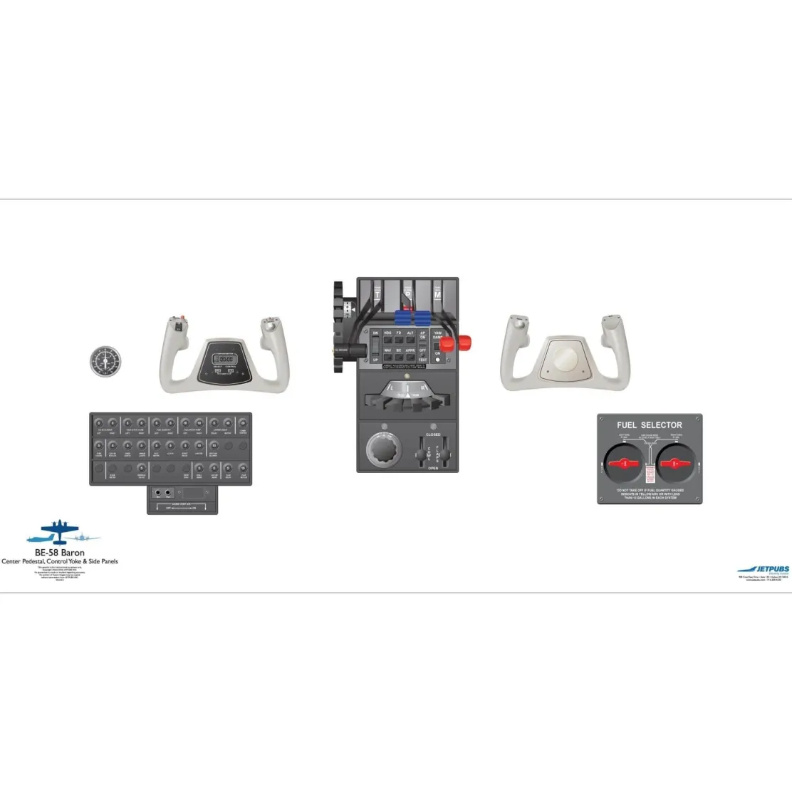 Beechcraft 18" x 36" Cockpit Posters for Pilot Training