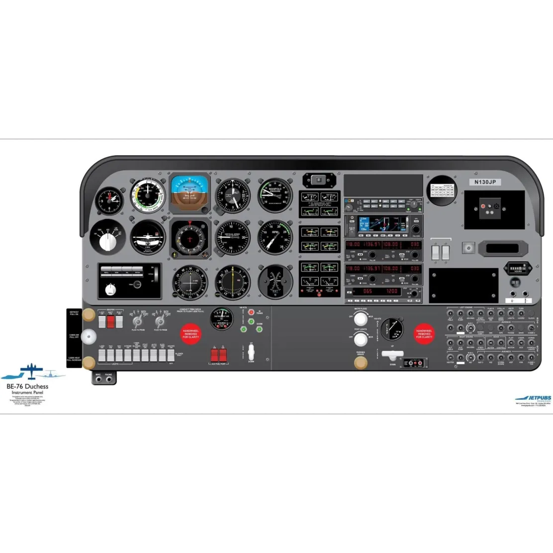 Beechcraft 18" x 36" Cockpit Posters for Pilot Training