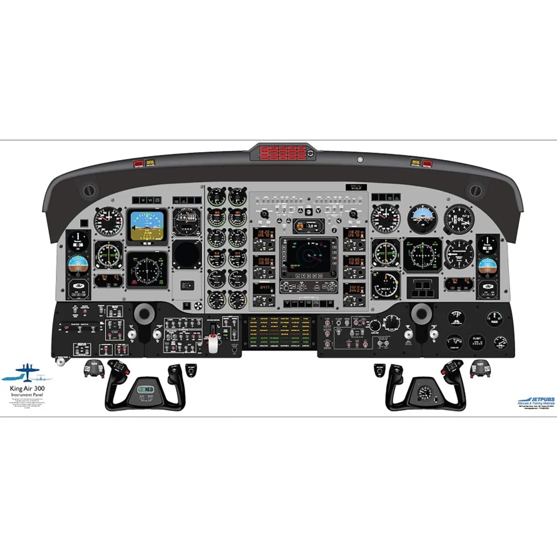 Beechcraft 18" x 36" Cockpit Posters for Pilot Training