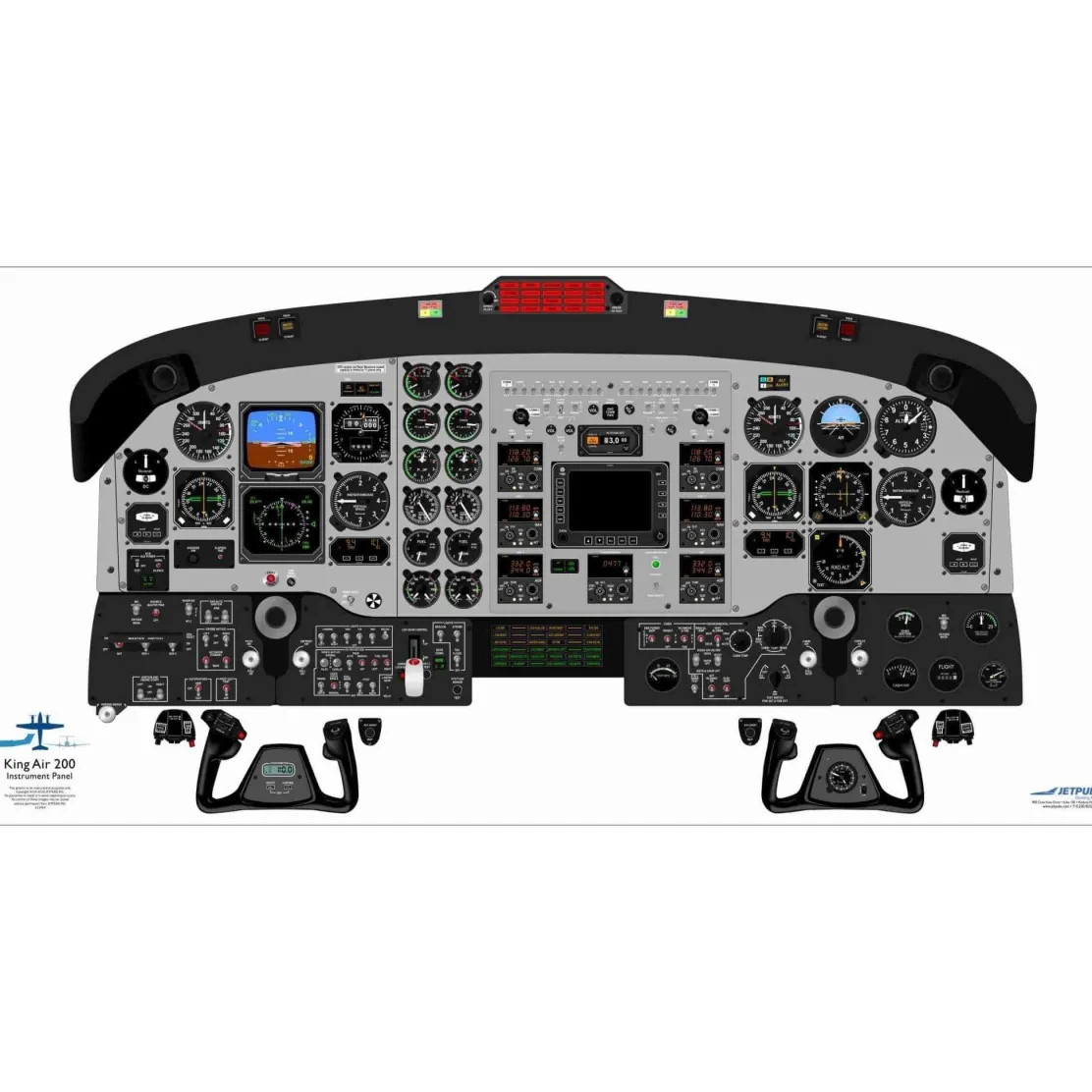Beechcraft 18" x 36" Cockpit Posters for Pilot Training