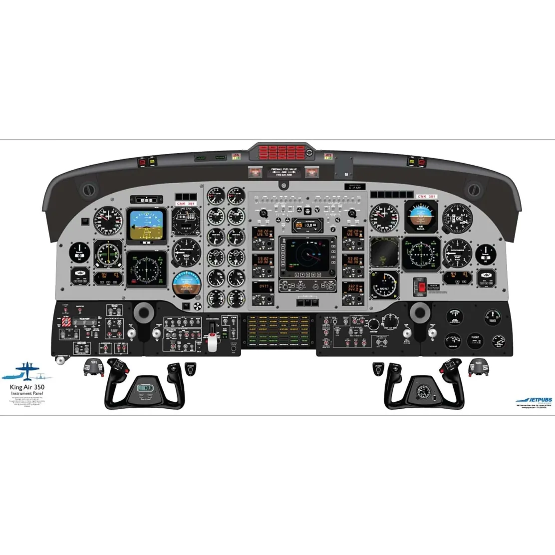 Beechcraft 18" x 36" Cockpit Posters for Pilot Training
