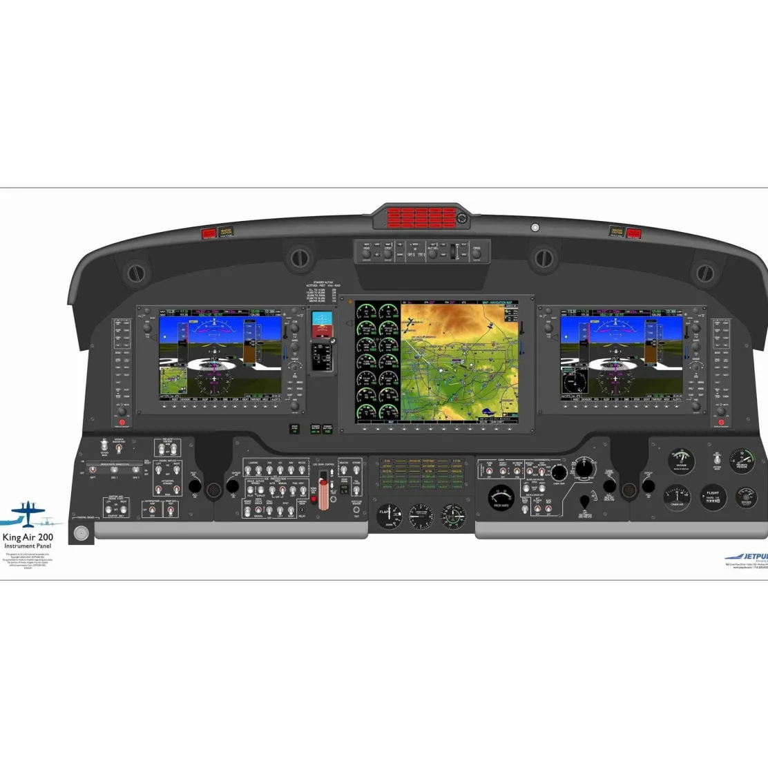 Beechcraft 18" x 36" Cockpit Posters for Pilot Training