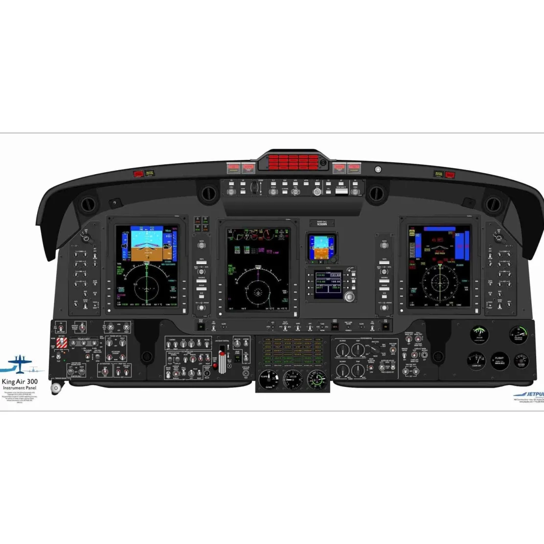Beechcraft 18" x 36" Cockpit Posters for Pilot Training