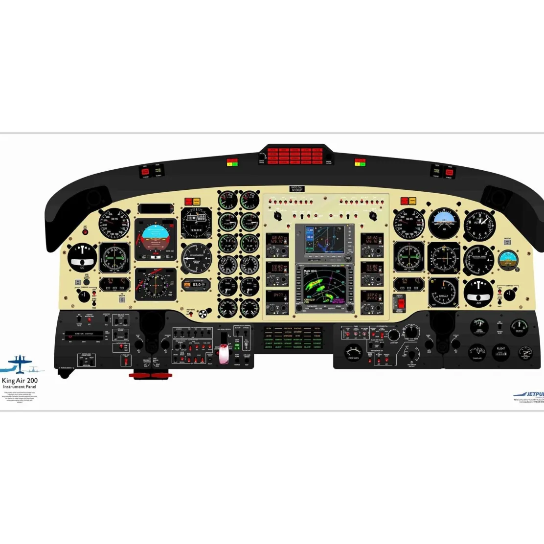 Beechcraft 18" x 36" Cockpit Posters for Pilot Training
