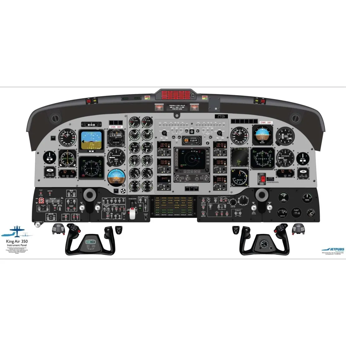 Beechcraft 18" x 36" Cockpit Posters for Pilot Training