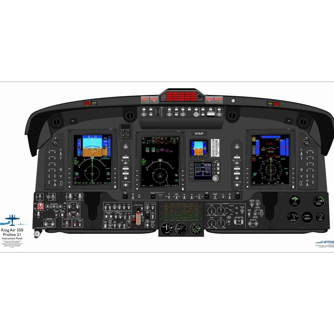 Beechcraft 18" x 36" Cockpit Posters for Pilot Training