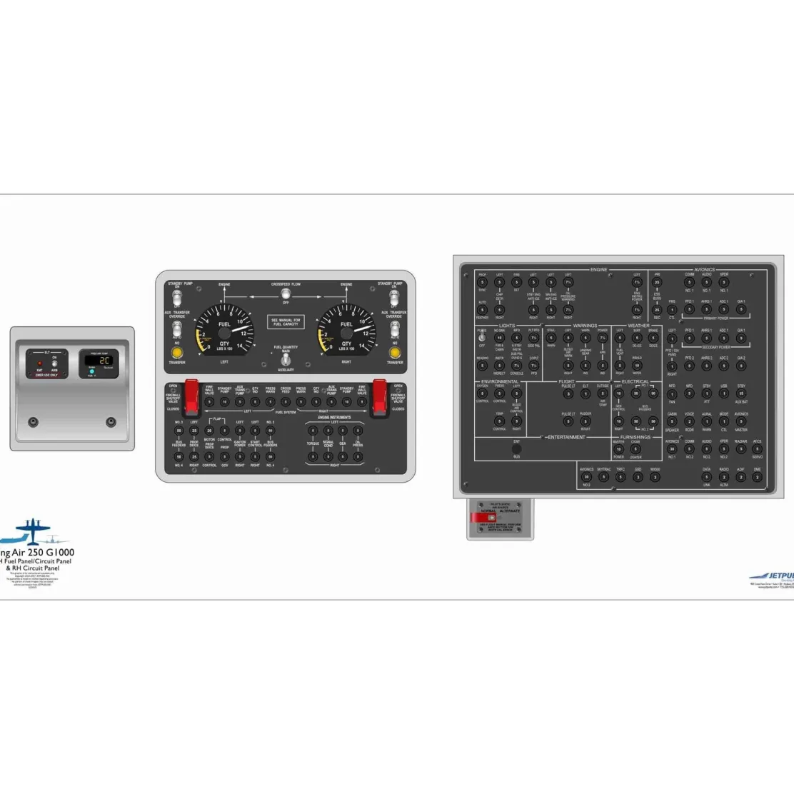 Beechcraft 18" x 36" Cockpit Posters for Pilot Training