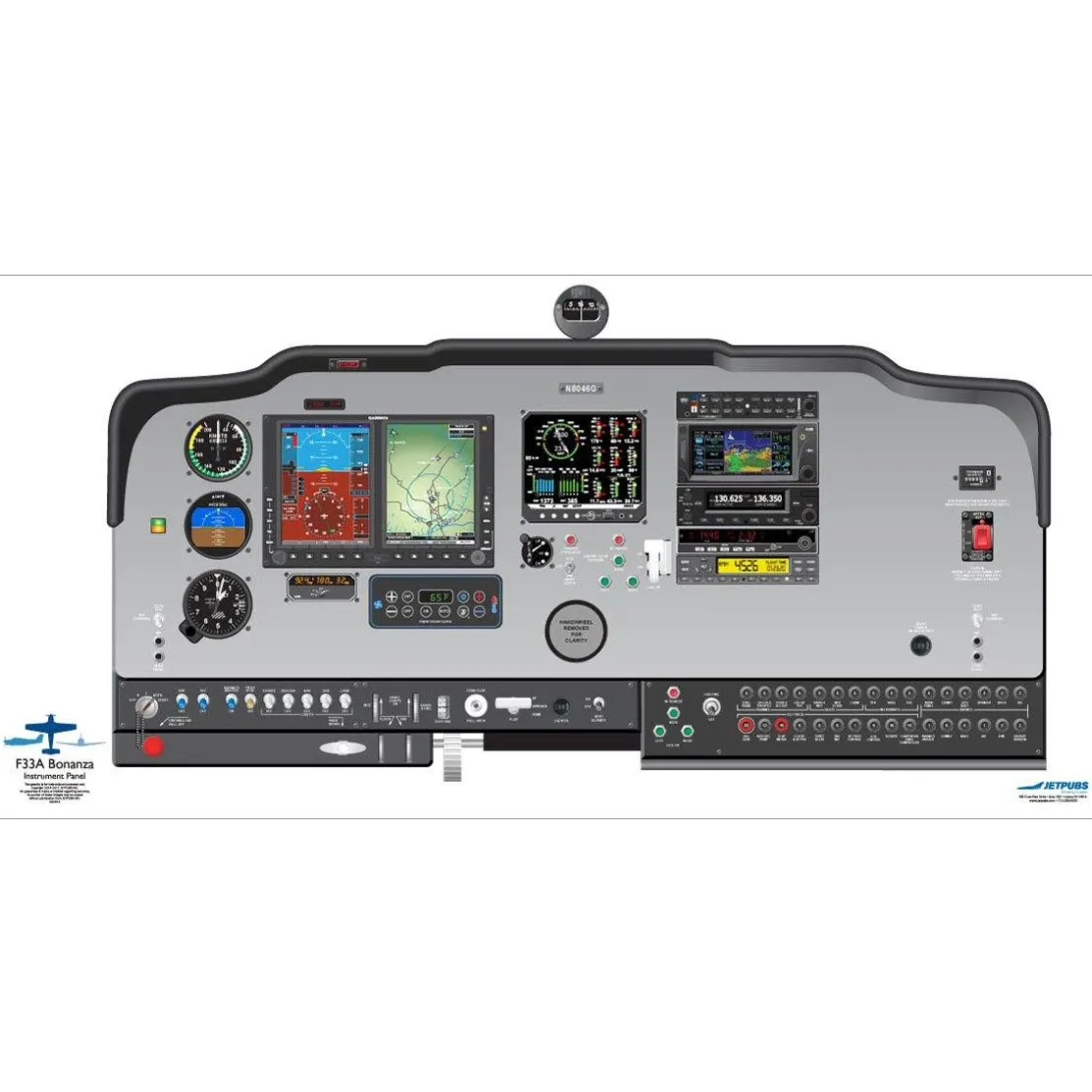 Beechcraft 18" x 36" Cockpit Posters for Pilot Training