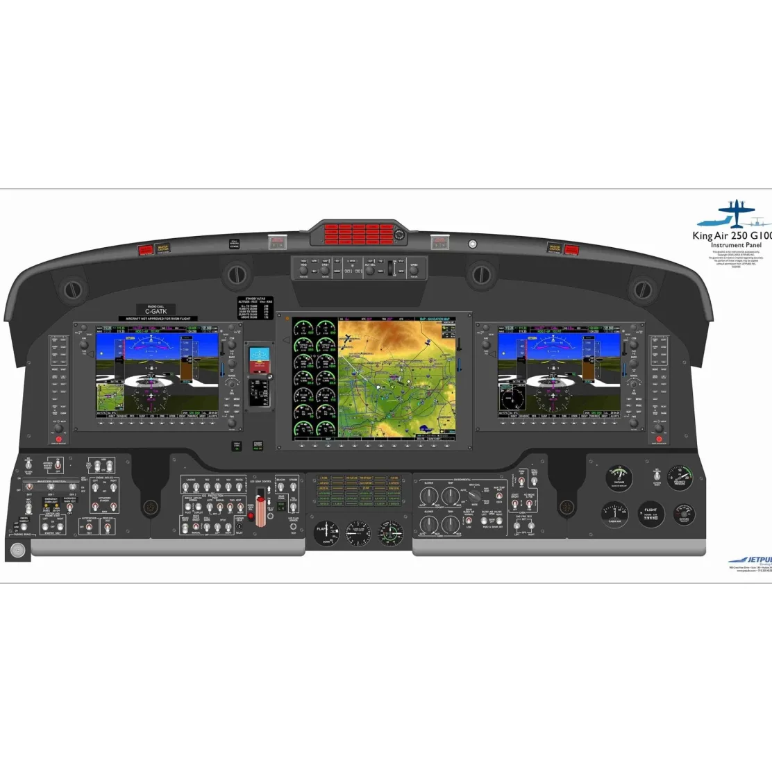 Beechcraft 18" x 36" Cockpit Posters for Pilot Training