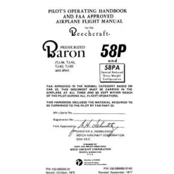 Beech 58P,58PA POH Pilot's Operating Handbook (part# 102-590000-31)