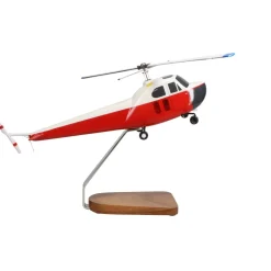 Bell 47B Vintage Closed-Cabin Large Mahogany Helicopter Model