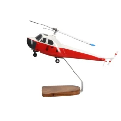 Bell 47B Vintage Closed-Cabin Large Mahogany Helicopter Model