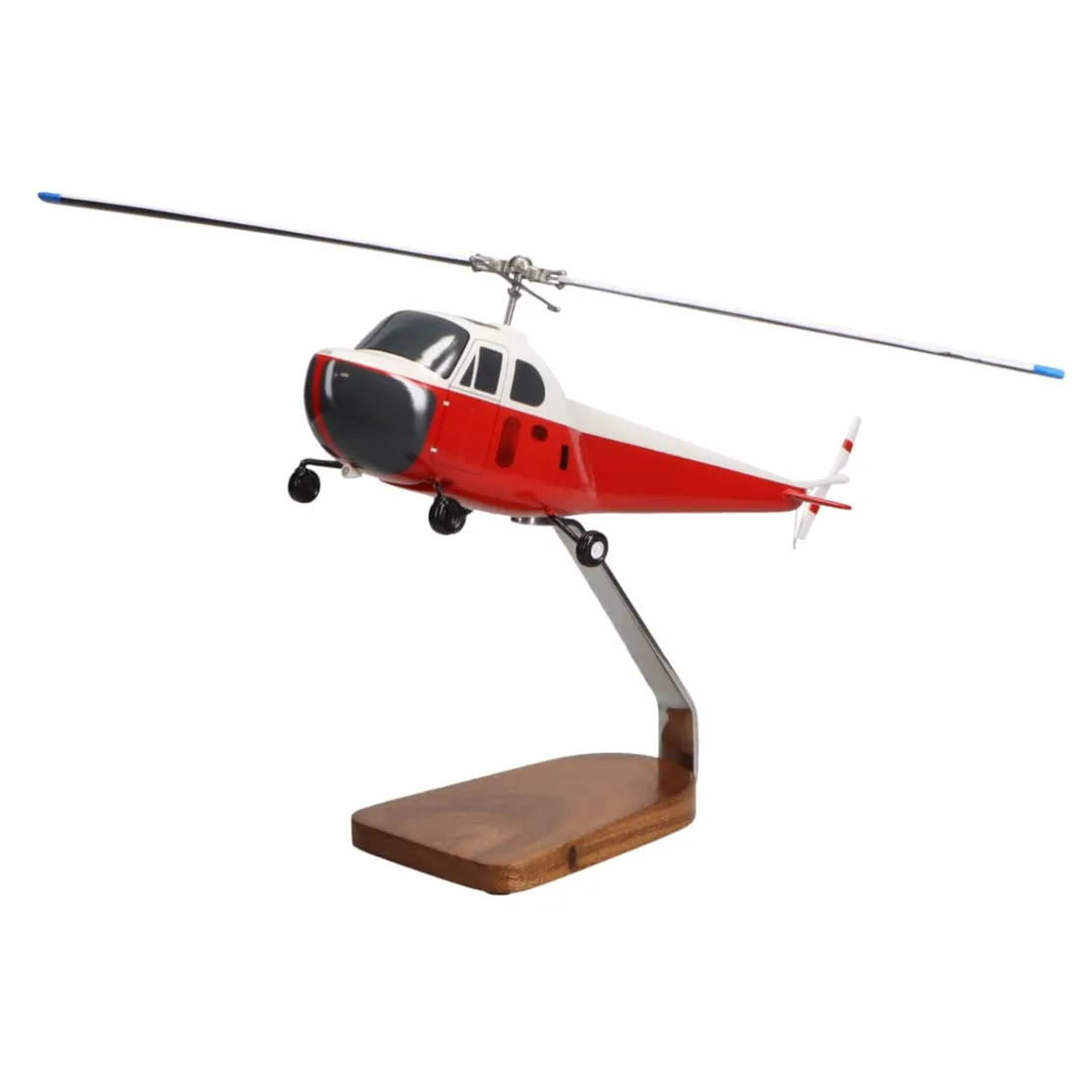 Bell 47B Vintage Closed-Cabin Large Mahogany Helicopter Model