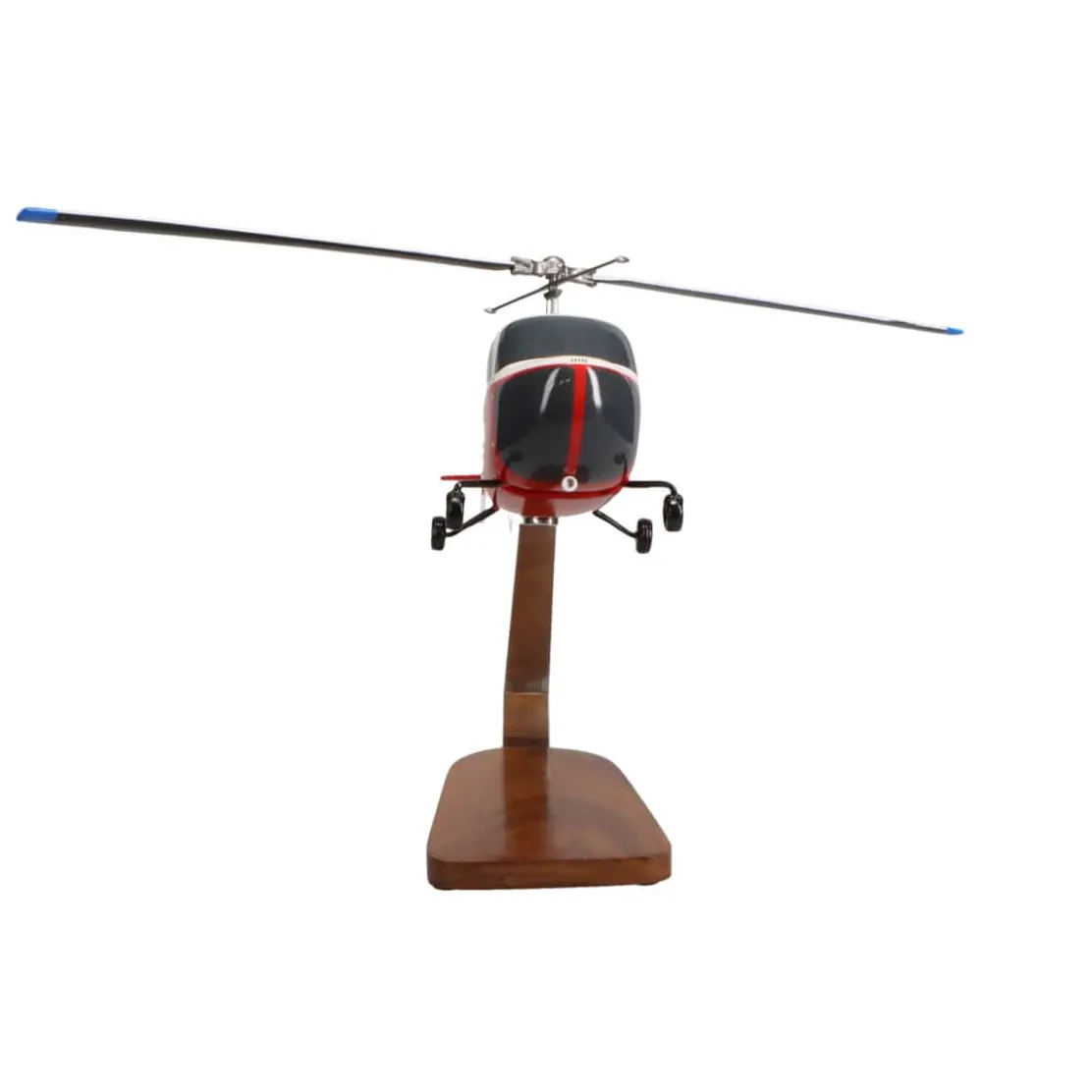Bell 47B Vintage Closed-Cabin Large Mahogany Helicopter Model