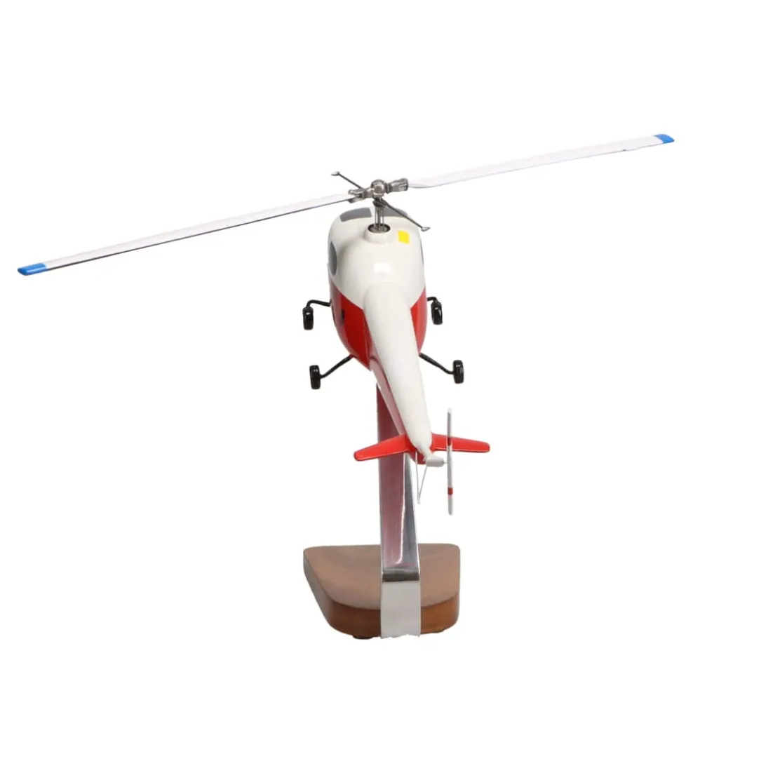 Bell 47B Vintage Closed-Cabin Large Mahogany Helicopter Model