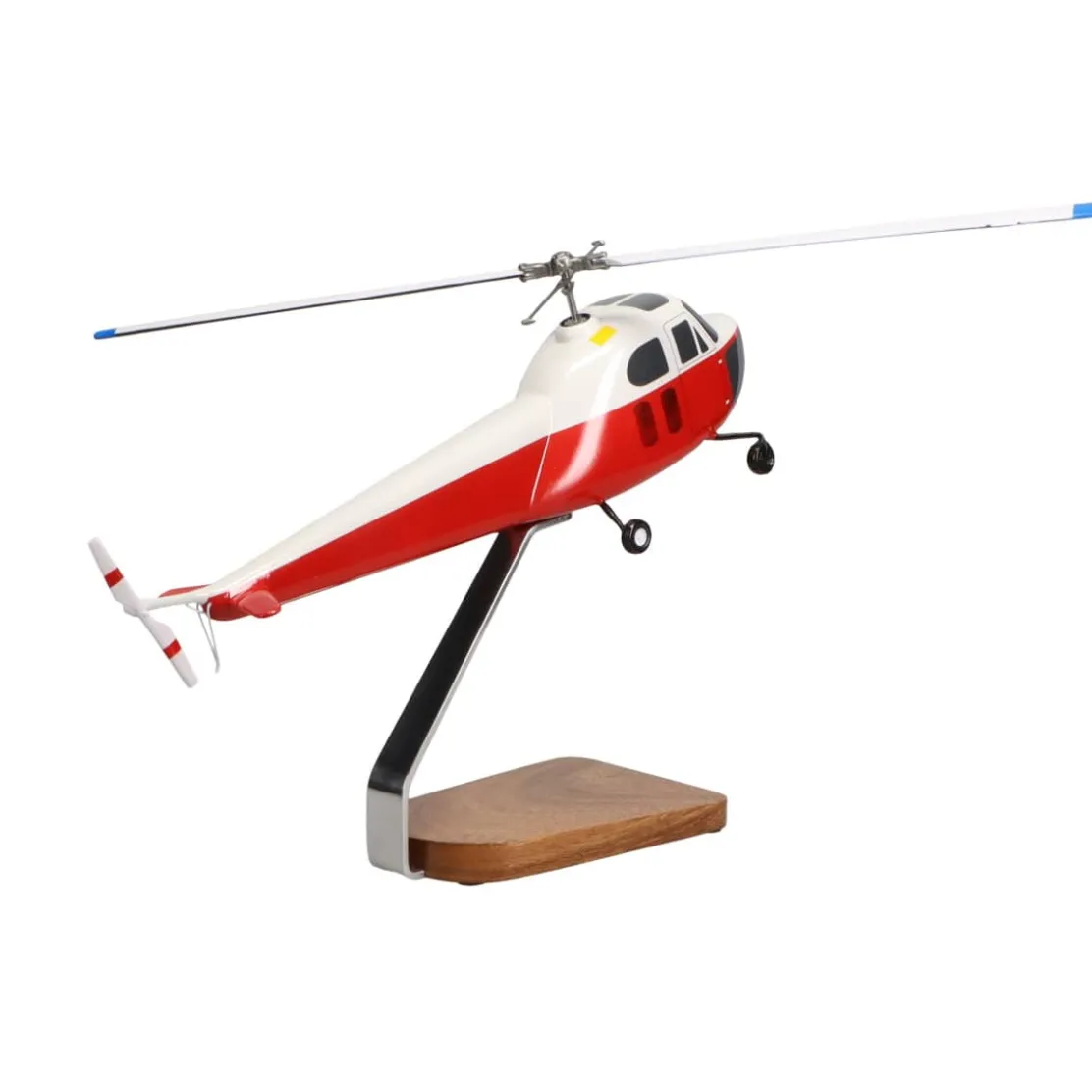 Bell 47B Vintage Closed-Cabin Large Mahogany Helicopter Model
