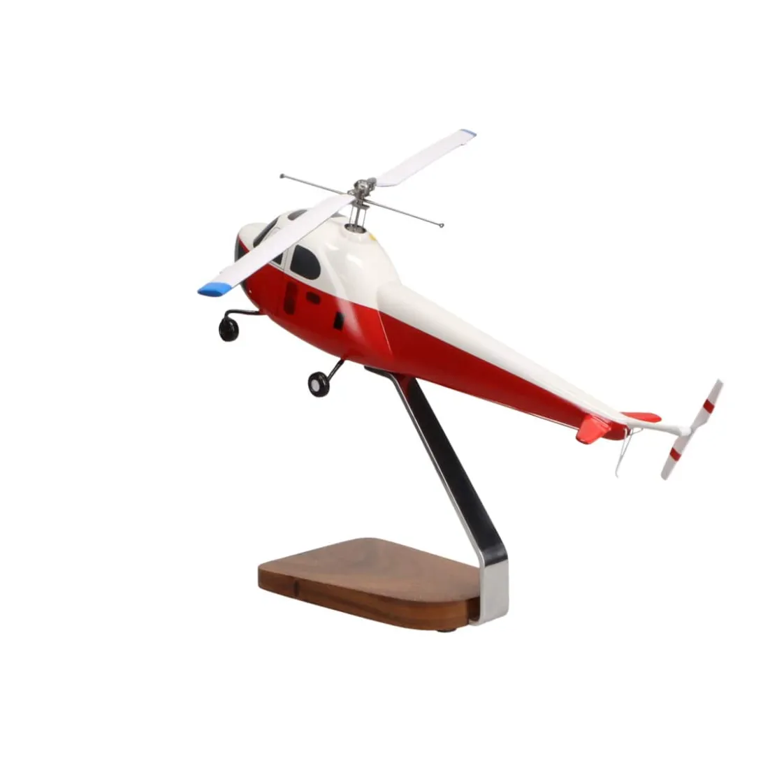 Bell 47B Vintage Closed-Cabin Large Mahogany Helicopter Model