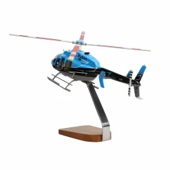 Bell 407 Clear Canopy Large Mahogany Model