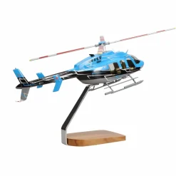 Bell 407 Clear Canopy Large Mahogany Model