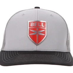 Bell Modern Logo Richardson 112 Heritage Trucker Hat - Steel/Red