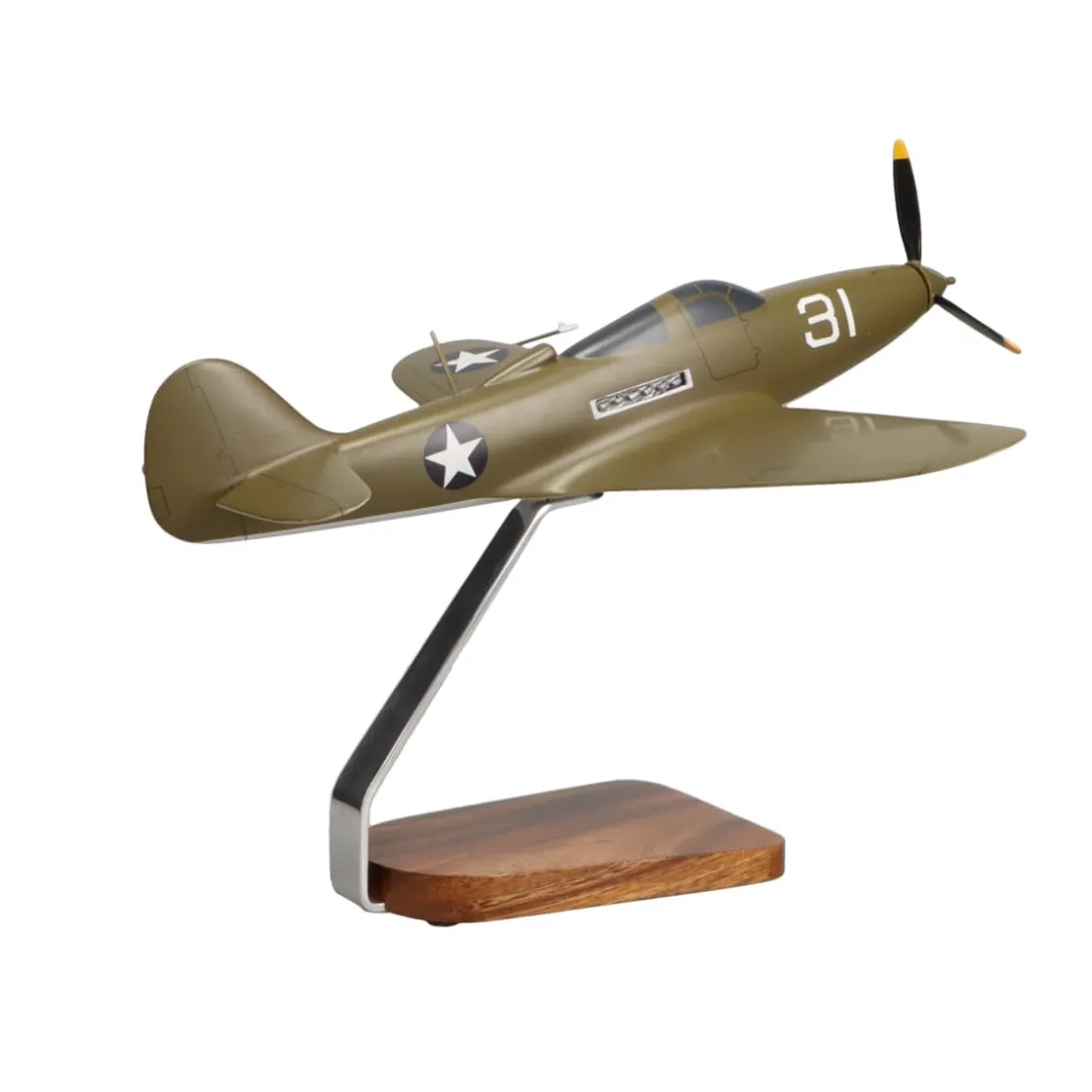 Bell P-39 Airacobra Large Mahogany Fighter Model