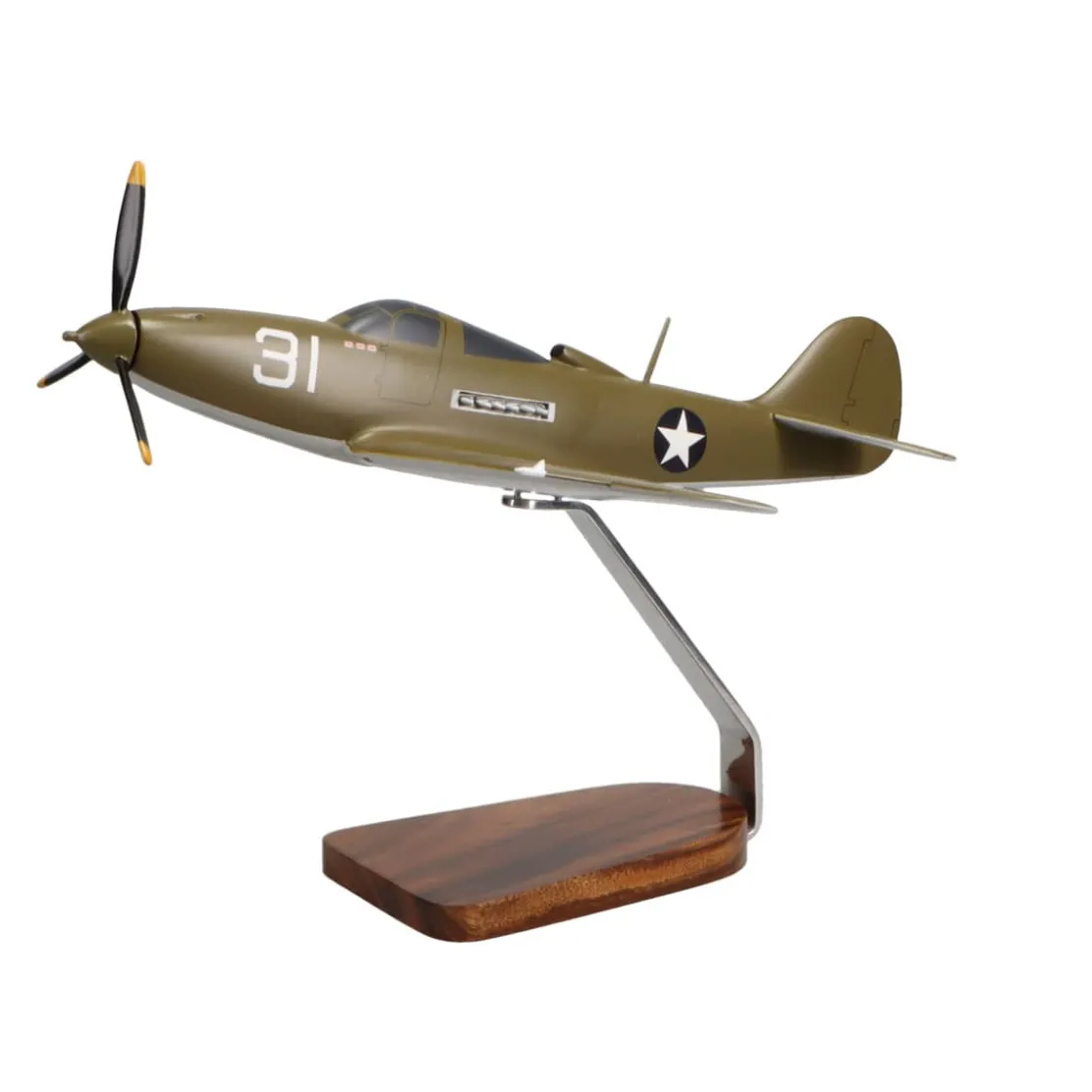 Bell P-39 Airacobra Large Mahogany Fighter Model