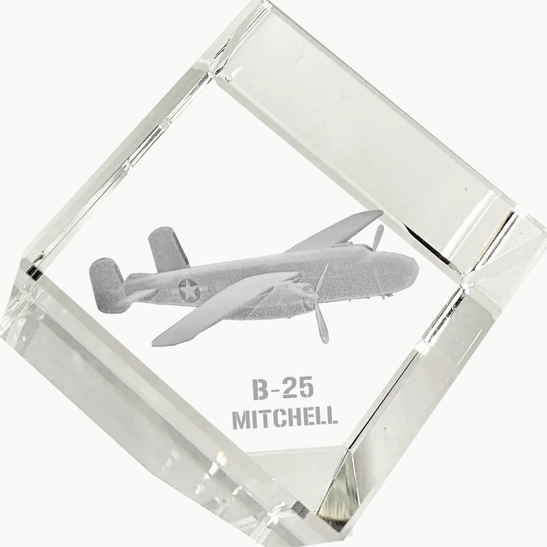 B-25 Mitchell 3D Diamond Cube by Etched Memory