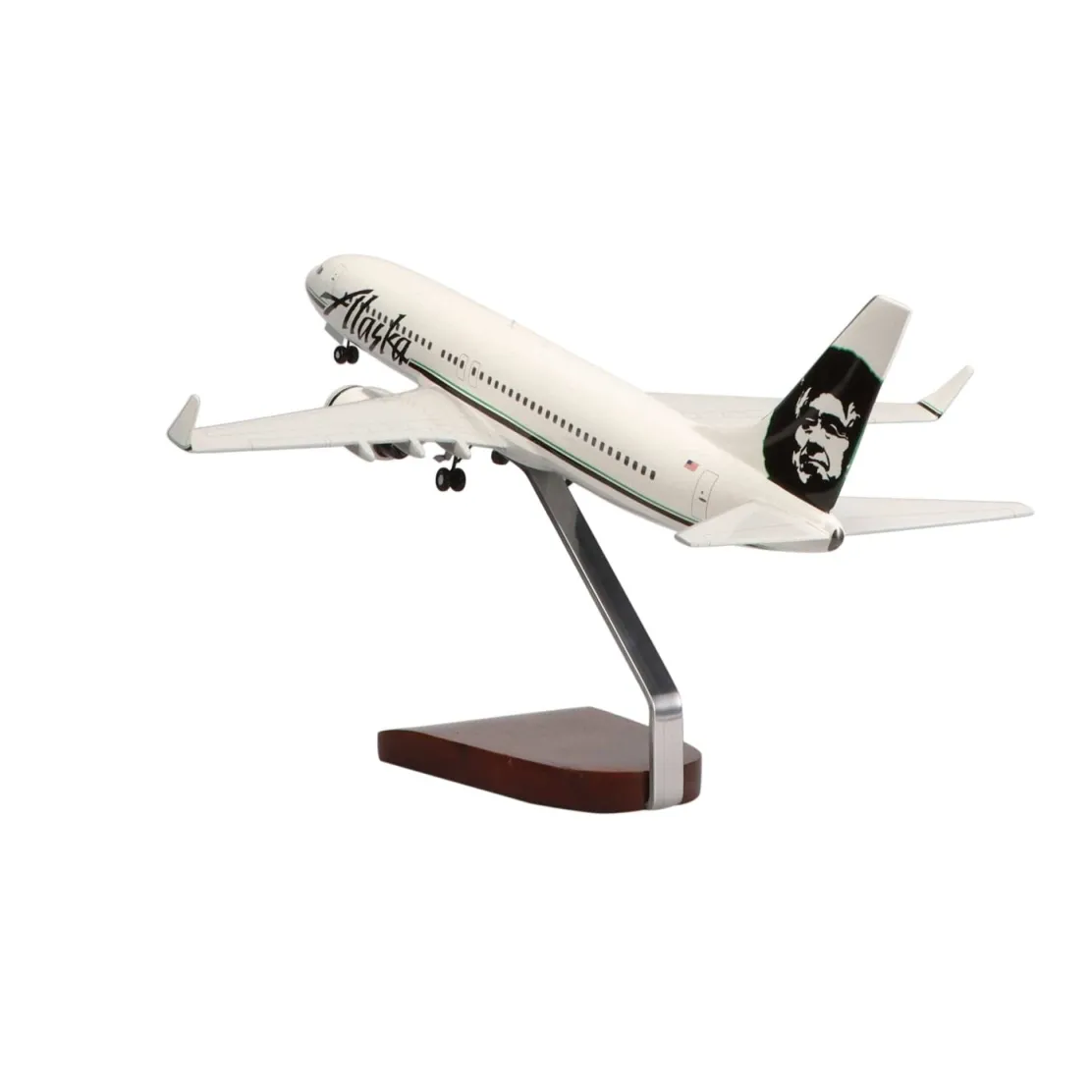Boeing 737-800 Alaska Airlines Large Mahogany Model