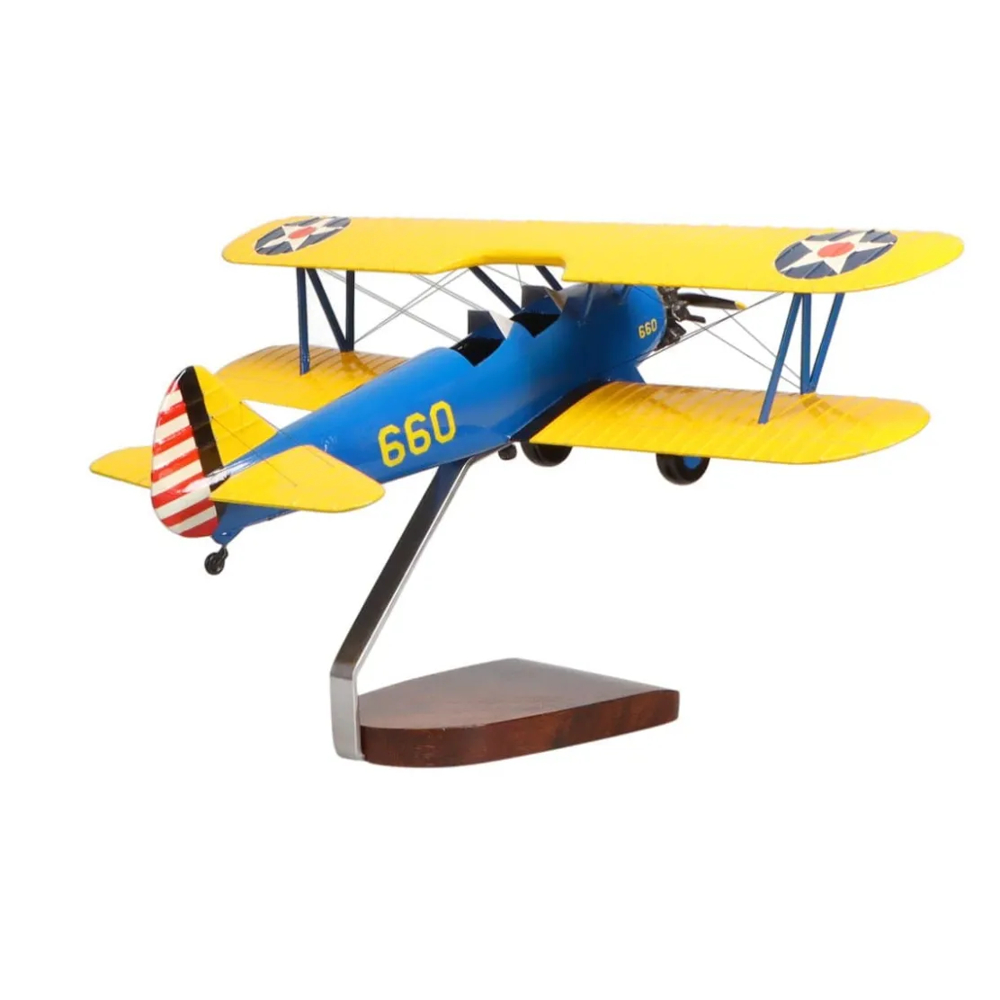 Boeing PT-17A Stearman Kaydet Large Mahogany Model