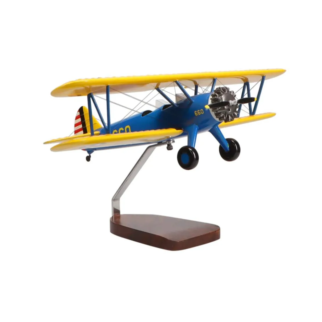 Boeing PT-17A Stearman Kaydet Large Mahogany Model