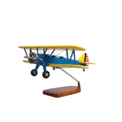Boeing PT-17 Stearman Large Mahogany Model