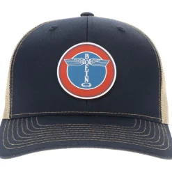 Boeing Round Logo Richardson 112 Velocity Trucker Hat - Red/White/Blue