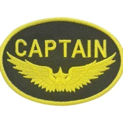 Captain Gold Wings Iron-On Patch by Aeroplane Apparel Co.