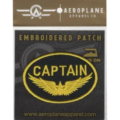 Captain Gold Wings Iron-On Patch by Aeroplane Apparel Co.