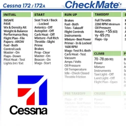 Cessna 172 & A Checkmate+ Standard Size Comprehensive Pilot Checklist (Modernized and Updated)