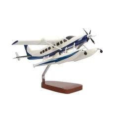 Cessna 208 Caravan on Floats Large Mahogany Model
