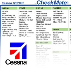 Cessna 120 140 Checkmate+ Standard Size Comprehensive Pilot Checklist (Modernized and Updated)
