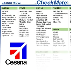 Cessna 150 M Checkmate+ Standard Size Comprehensive Pilot Checklist (Modernized and Updated)