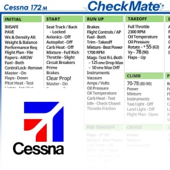 Cessna 172 M Checkmate+ Standard Size Comprehensive Pilot Checklist (Modernized and Updated)